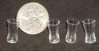 Beverage Glasses (4) Water Beer 1:12 Dollhouse Miniature #G7269