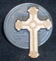 Cross - Wall Wood Medium 002 #CWWM002 1:12 Miniature Religion
