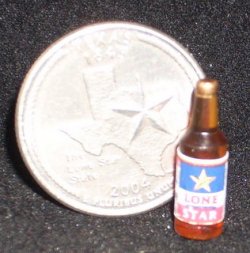 Star Beer Bottle Red/White/Blue 1:12 Miniature Texas