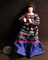Doll - Woman Female Hispanic Folk Costume 1:12 Miniature 9147