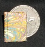 Book Marbled Yellow Hand Made Paper 1:12 Miniature #P1002YE(1)