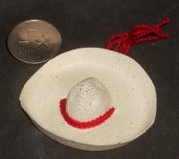 Sombrero Hat White Straw Mexican Import Hispanic 1:12 Miniature