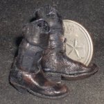 Boots Black Old 1:12 Western Dollhouse Miniature Cowboy/Cowgirl