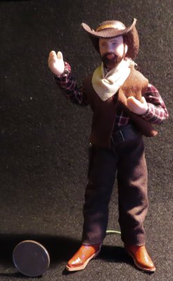 Doll - White Male in Brown Cowboy 1:12 Miniature Cindy's 3943