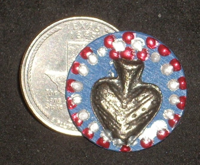 Milagro Bronze Tone Heart Corazon 1:12 Mini Red Blue Silver 6737 - Click Image to Close