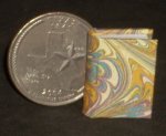 Book Marbled Yellow Hand Made Paper 1:12 Miniature #P1002(2)YEL