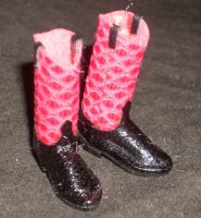 Boots Pink Snakeskin 0208 1:12 Miniature Cowboy / Cowgirl