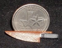 Bowie Knife Brown Left Point Alamo Weapon Dollhouse Miniature