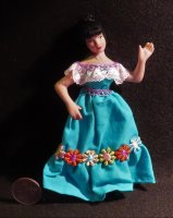 Doll - Woman Hispanic Mexican 1:12 Miniature #5336 Patsy Thomas
