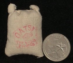 Dry Goods Sack Oats Small #WO1905(1) 1:12 Miniature