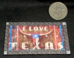 Welcome Mat I Love Texas 1:12 Dollhouse Mini Texas Front Porch