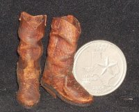 Boots Brown Old 1:12 Western Dollhouse Miniature Cowboy Cowgirl