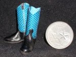 Boots Blue Snakeskin 4566 1:12 Western Miniature Cowboy Cowgirl