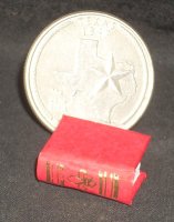 Book Gold Embossed Red #P1006(1)R Dollhouse Miniature Books