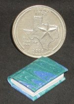 Book Marbled Blue Hand Made Paper 1:12 Miniature #P1002BL(1)
