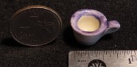 Chamber Pot White & Purple Glaze Pottery 1:12 TC402(1)