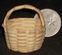 Basket w/Handle #B115(2) 1:12Dollhouse Miniature Mexican Import