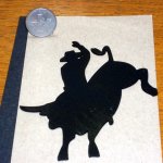 Yard Art Silhouette, Bull Rider Cowboy 1:12 Dollhouse Miniature