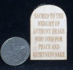 Gravestone / Tombstone Died for Peace and Quietness Sake Short