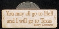 Crockett - Go to Hell or Texas Wall Plaque 1:12 Miniature