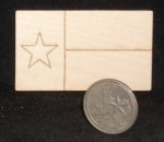 Wooden Texas Flag Plaque LG Unfinished 1:12 Miniature 7028