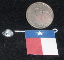 Texas Flag & Stand 1:12 Porch Custom Made for Texas Tiny Dollhouse Miniature 