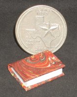 Book Marbled Red Hand Made Paper 1:12 Miniature #P1002R(1)