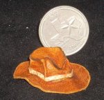 Cowboy / Cowgirl Hat Tan Old 1:12 Western Miniature