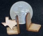 Texas Shape Wooden Bookends 1:12 Miniature Book Ends #2163