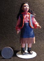 Doll - Black Girl Cowgirl 1950s 1:12 Miniature Cindy's 2404
