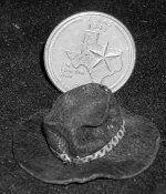 Cowboy / Cowgirl Hat Black Old 1:12 Miniature Western