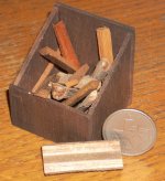 Wooden Box with Logs for Fireplace #WO1956 1:12 Miniature