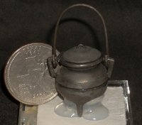 Bean Pot / Early Style Kettle 1:12 Miniature Antique Tin G125